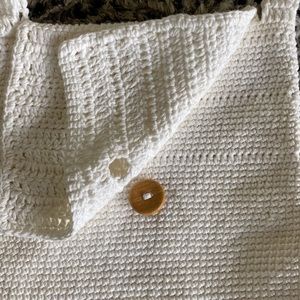 UNIQUE 🤩CROCHET 🧶 WHITE HAND MADE Shoulder BAG